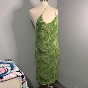 House Of Sunny 14 Green Hot Springs Hockney BodyCon Mini Dress